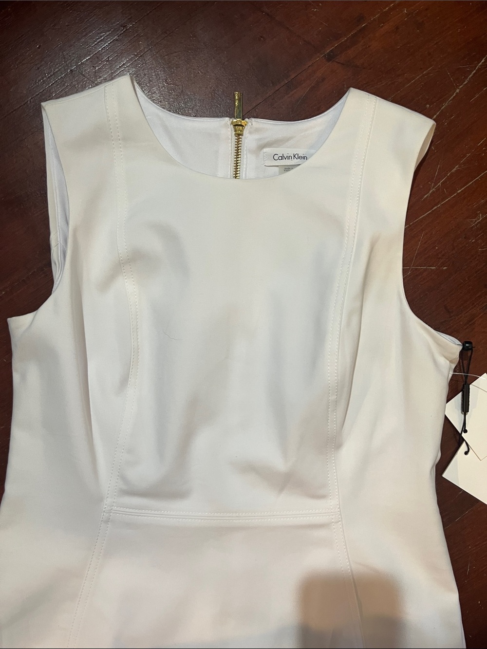 Calvin Klein White Sleeveless Midi Sheath Dress - Picture 3 of 13